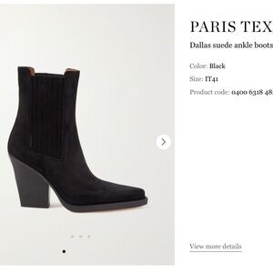 PARIS TEXAS Dallas suede ankle boots black size 41